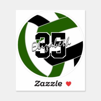 green black volleyball team colors sticker 