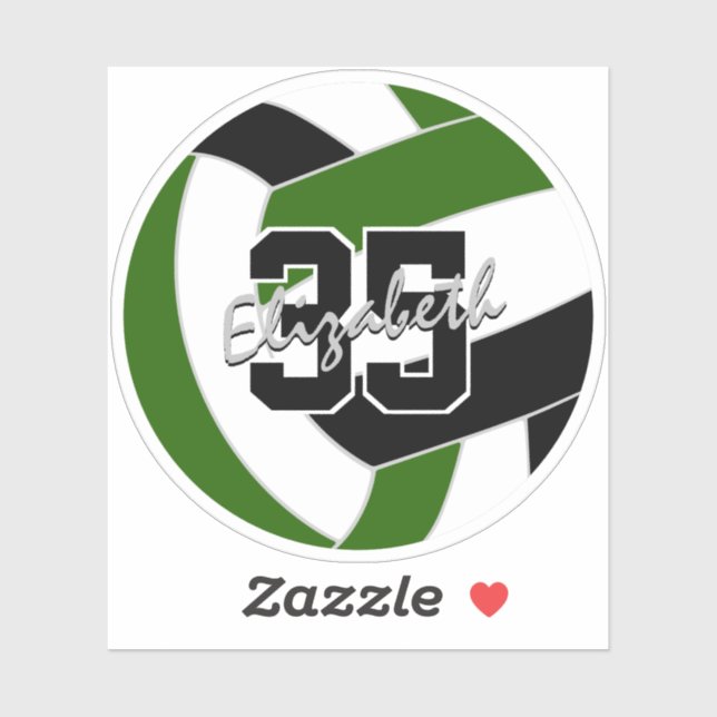 green black volleyball team colors  sticker (Sheet)