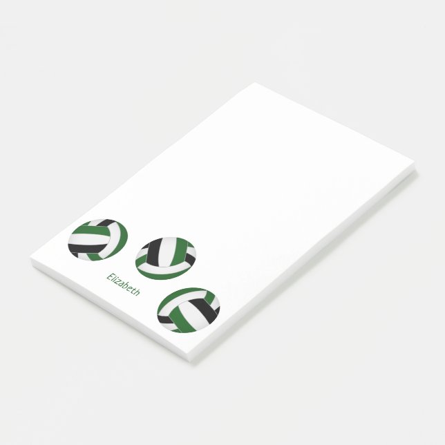green black volleyballs w player name post-it notes (Angled)