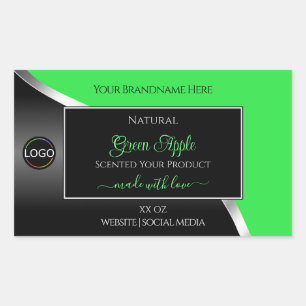 Green Black Wavy Silver with Logo Product Labels