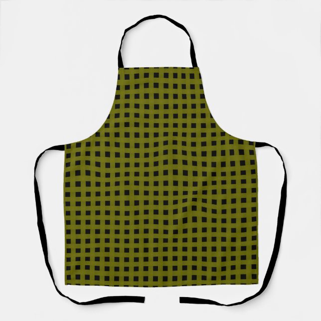 Green Black Weave Pattern Apron (Front)