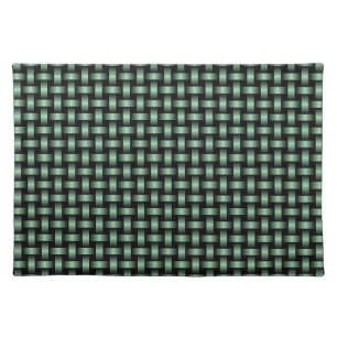 Green Black Weave Pattern Cloth Placemat