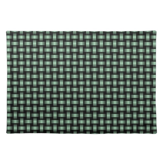 Green Black Weave Pattern Cloth Placemat (Front)