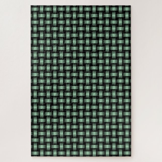 Green Black Weave Pattern Jigsaw Puzzle (Vertical)