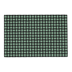 Green Black Weave Pattern Laminated Placemat