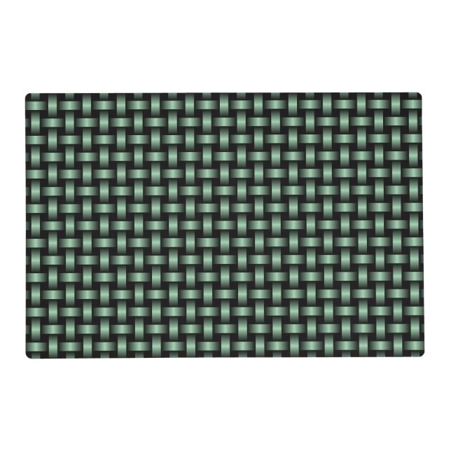 Green Black Weave Pattern Laminated Placemat (Front)