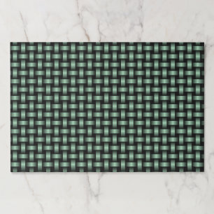 Green Black Weave Pattern Paper Pad