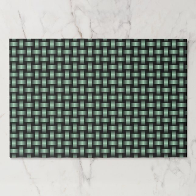Green Black Weave Pattern Paper Pad (Front)