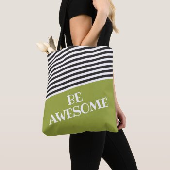 Green Black White Add Own Text Personalized Tote Bag by Ricaso_Graphics at Zazzle