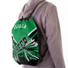Green, Black & White Cheerleader Drawstring Bag Green, Black & White Cheerleader Drawstring Bag