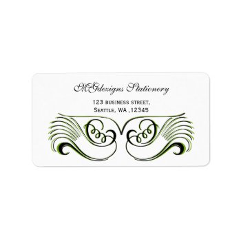 Green   Black & White Chic Business Address Labels by MG_BusinessCards at Zazzle