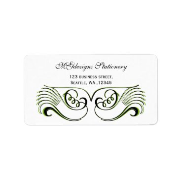 green , black & white Chic Business address labels