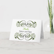 green  black & white Chic Business Thank You Cards