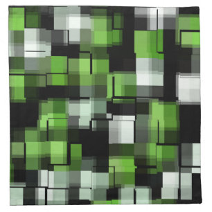 Green Black White Cloth Napkin