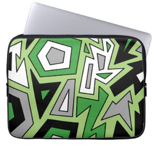 Green Black White Gray Aro Geometric Abstract  Laptop Sleeve