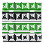 Green Black White Greek Key Fret Pattern Design  Bandana