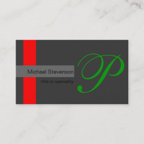 Green Black White Grey Red Stripes Business Card