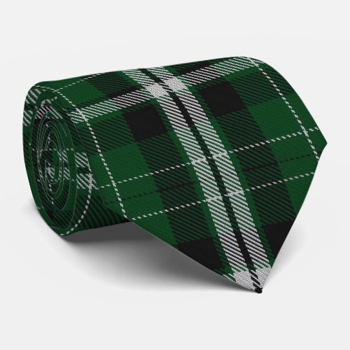 Green Black White Large Plaid Tartan Flannel Neck Tie