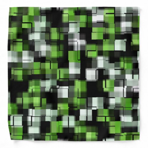 Green Black White Modern Pattern Bandana