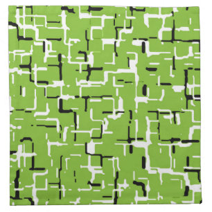 Green Black White Modern Pattern Cloth Napkin