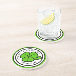 Green Black White Shamrock Saint Patrick's Day Coaster