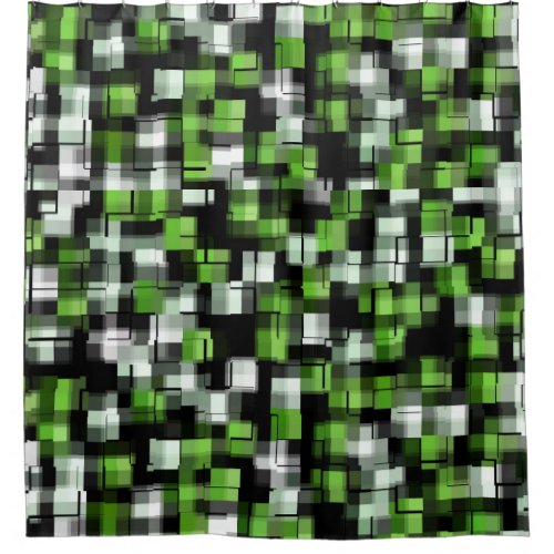 Green Black White Shower Curtain
