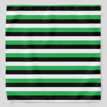 Green Black White Stripes Bandana