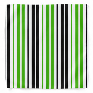 Green Black White Stripes Pattern Design  Bandana