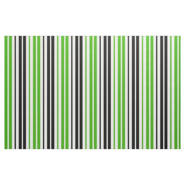 Green Black White Stripes Pattern Design  Fabric (Fat Quarter)