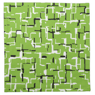 Green Black White Trendy Pattern Cloth Napkin