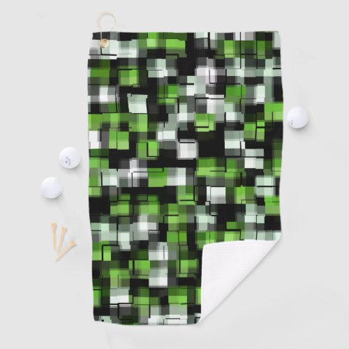 Green Black White Trendy Pattern  Golf Towel
