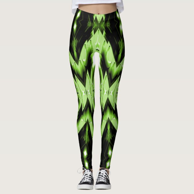 Green/Black Women's Leggings (Front)