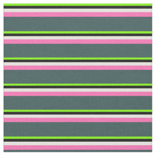 Green, Black, Yellow, Hot Pink & Dark Slate Gray Fabric