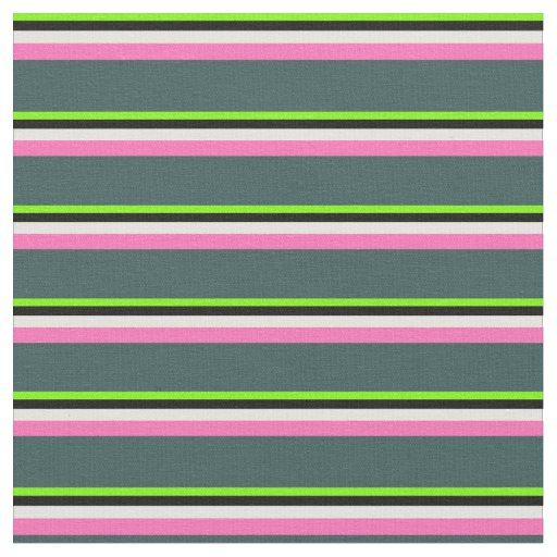 Green, Black, Yellow, Hot Pink & Dark Slate Gray Fabric