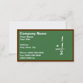 Green Blackboard with Simple Addition Business Card (Front/Back)