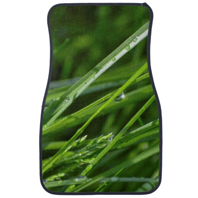 Green Blades of Grass Nature Scene Car Mat (Front)