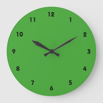 Green Blank Custom Template Large Clock by santasgrotto at Zazzle