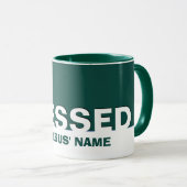 Green BLESSED In Jesus' Name Christian Mug (Front Right)