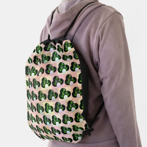 Green Block Art Lawn Bowls Pattern Backpack