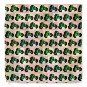 Green Block Art Lawn Bowls Pattern, Bandana