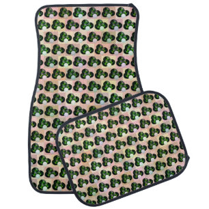 Green Block Art Lawn Bowls Pattern, Car Mats