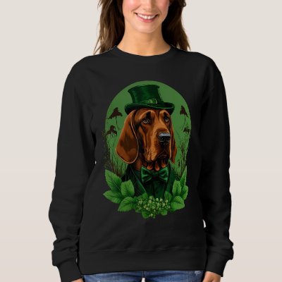 Green Bloodhound shamrock on St Patricks Day Blood Sweatshirt