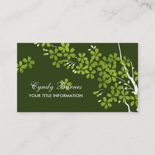 Green Blossoms Business Card