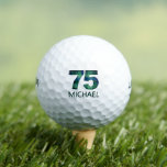 Green Blue 75th birthday - 75 years plaid gift Golf Balls<br><div class="desc">Green Blue 75th birthday - 75 years plaid gift Golf Balls. Celebrate a milestone 75th birthday with this sophisticated golf ball, featuring a bold "75" in a classic green and blue plaid pattern, paired with a customizable name below. This unique design combines a refined color palette with a subtle golf...</div>