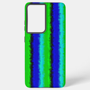 Green Blue abstract 3D rainbow pattern Samsung Galaxy S21 Ultra Case