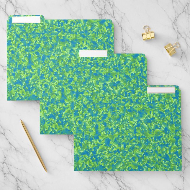 Green Blue Abstract Geometric Pattern File Folder (Set)