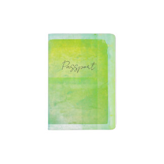 Green Blue Acid Dye Fabric Look Passport Holder