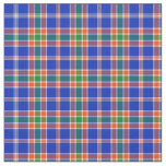 Green, Blue and Orange Sporty Plaid Fabric