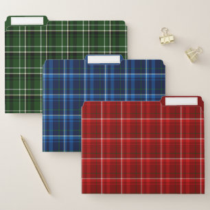 Green, Blue and Red Plaid File Folder