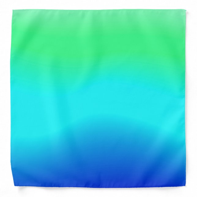 Green, Blue and Turquoise Cool Water Ombre  Bandana (Front)